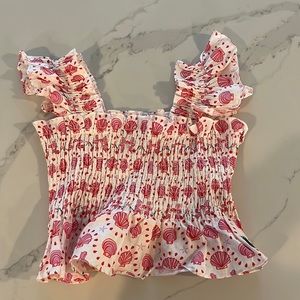 Hill House linen cropped Paz top